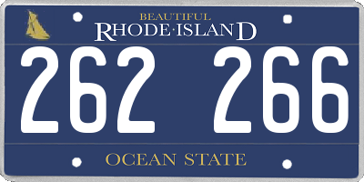 RI license plate 262266