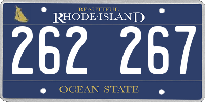 RI license plate 262267