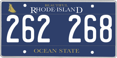 RI license plate 262268