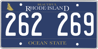 RI license plate 262269