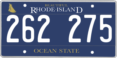 RI license plate 262275