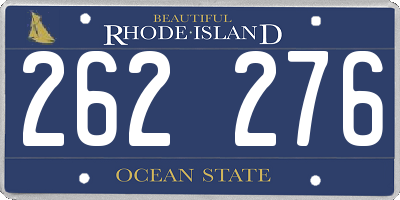 RI license plate 262276
