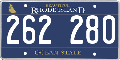 RI license plate 262280