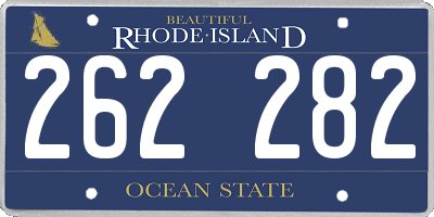 RI license plate 262282