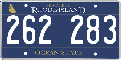 RI license plate 262283
