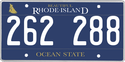 RI license plate 262288