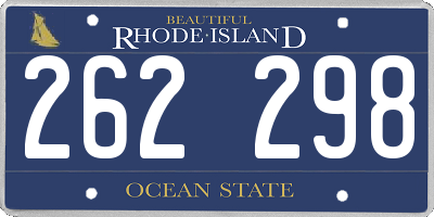 RI license plate 262298