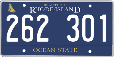 RI license plate 262301