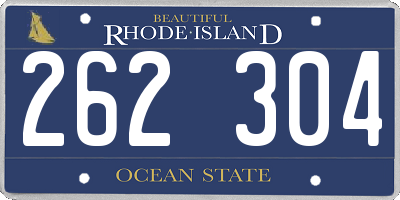 RI license plate 262304