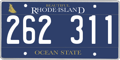 RI license plate 262311