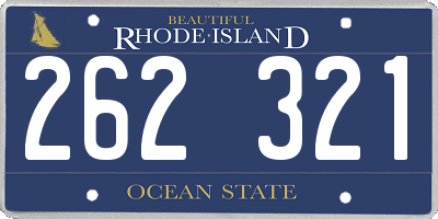 RI license plate 262321