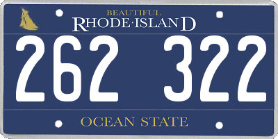 RI license plate 262322