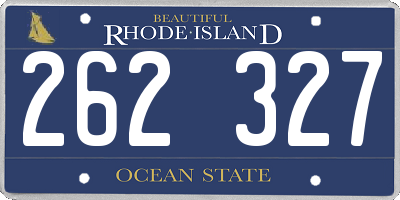 RI license plate 262327