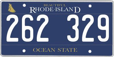 RI license plate 262329