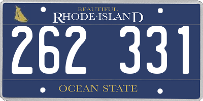 RI license plate 262331