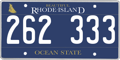 RI license plate 262333