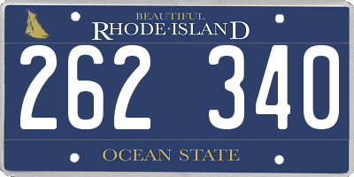 RI license plate 262340