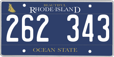 RI license plate 262343