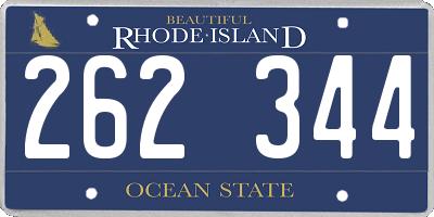 RI license plate 262344