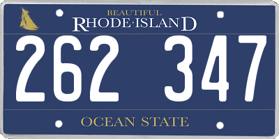 RI license plate 262347