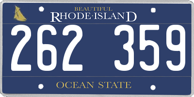 RI license plate 262359