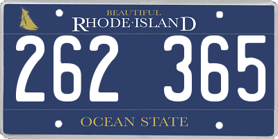 RI license plate 262365
