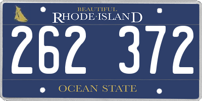 RI license plate 262372