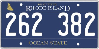 RI license plate 262382