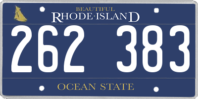 RI license plate 262383