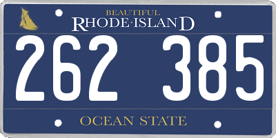 RI license plate 262385