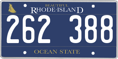 RI license plate 262388
