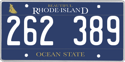 RI license plate 262389