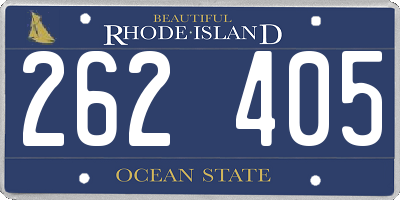 RI license plate 262405