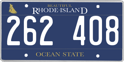 RI license plate 262408