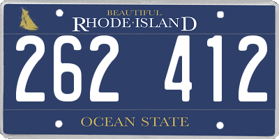 RI license plate 262412