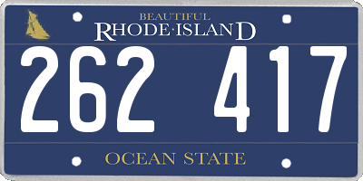 RI license plate 262417