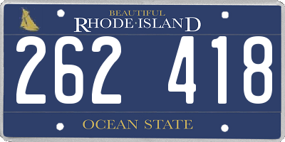 RI license plate 262418