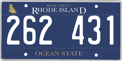 RI license plate 262431