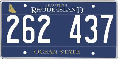 RI license plate 262437
