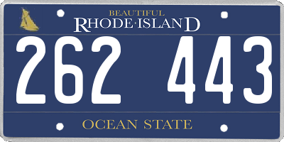 RI license plate 262443