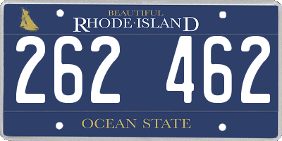 RI license plate 262462