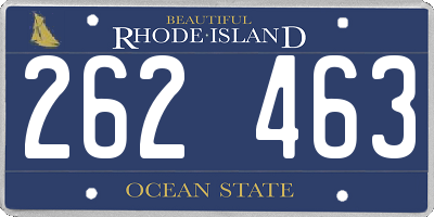 RI license plate 262463