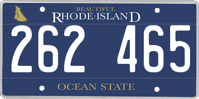 RI license plate 262465