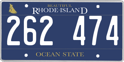 RI license plate 262474
