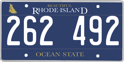 RI license plate 262492