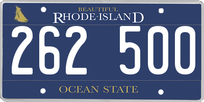 RI license plate 262500
