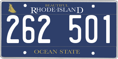 RI license plate 262501
