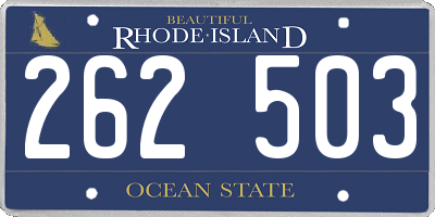 RI license plate 262503