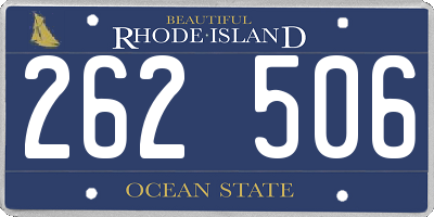 RI license plate 262506