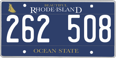RI license plate 262508